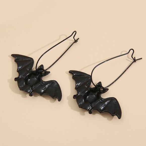 Any 2/$20! Black Bat Ear Wire Earrings - Picture 2 of 6